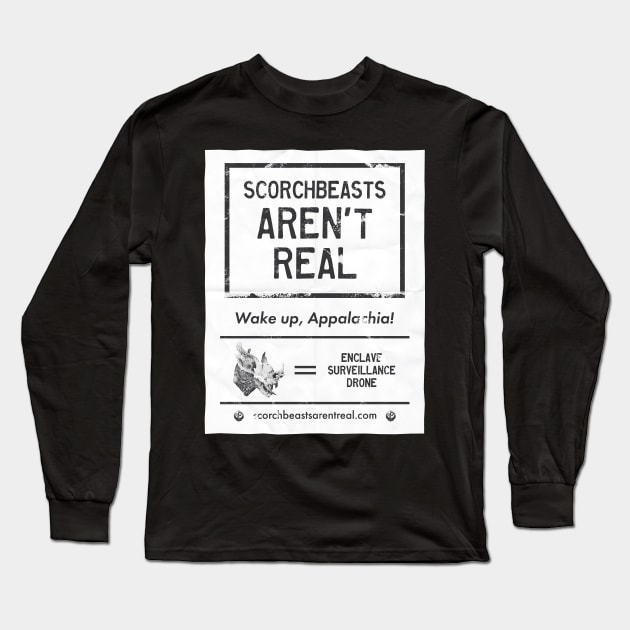 Scorchbeasts Aren't Real (Flyer) Long Sleeve T-Shirt by JMDCO